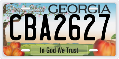 GA license plate CBA2627