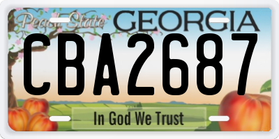 GA license plate CBA2687