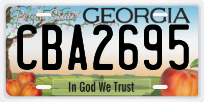 GA license plate CBA2695