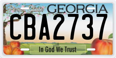 GA license plate CBA2737
