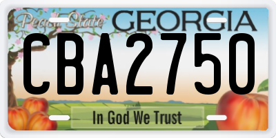 GA license plate CBA2750