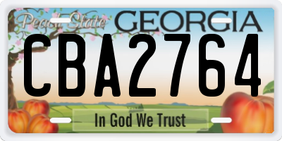 GA license plate CBA2764