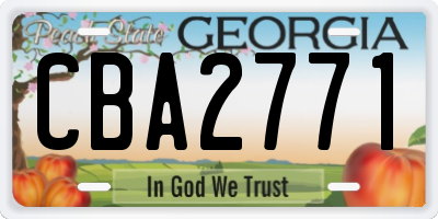GA license plate CBA2771