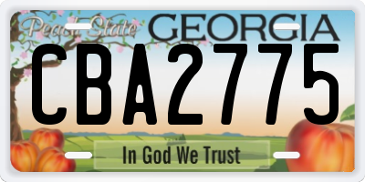 GA license plate CBA2775