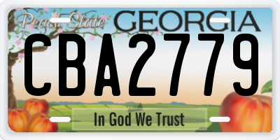 GA license plate CBA2779