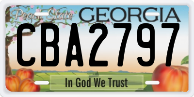 GA license plate CBA2797