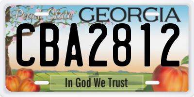 GA license plate CBA2812