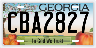 GA license plate CBA2827