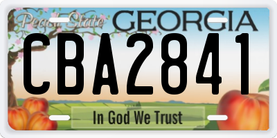 GA license plate CBA2841