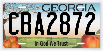 GA license plate CBA2872