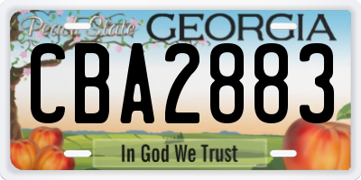 GA license plate CBA2883