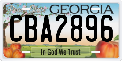 GA license plate CBA2896