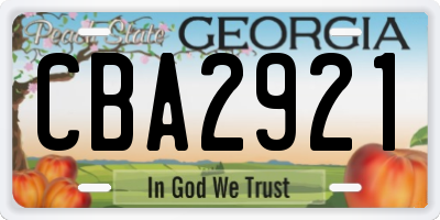 GA license plate CBA2921
