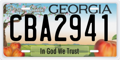 GA license plate CBA2941