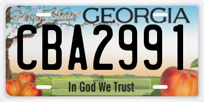 GA license plate CBA2991