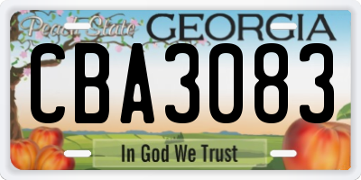 GA license plate CBA3083