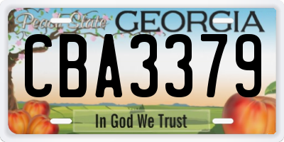 GA license plate CBA3379