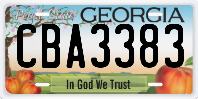 GA license plate CBA3383
