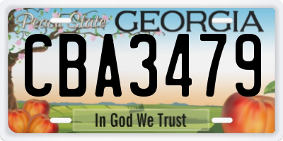 GA license plate CBA3479