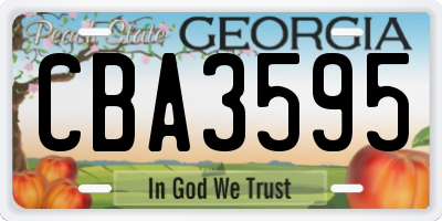 GA license plate CBA3595