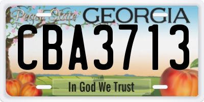 GA license plate CBA3713