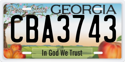 GA license plate CBA3743