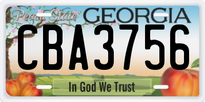 GA license plate CBA3756