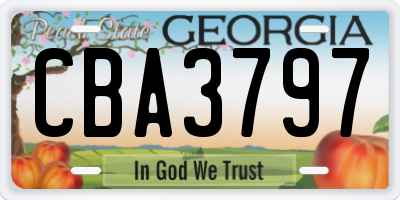 GA license plate CBA3797