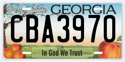 GA license plate CBA3970