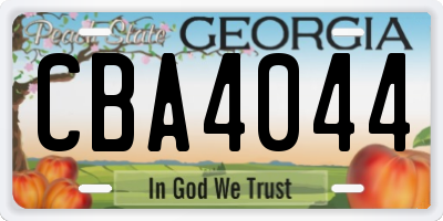 GA license plate CBA4044