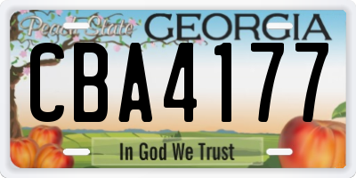 GA license plate CBA4177