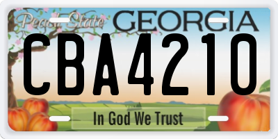 GA license plate CBA4210