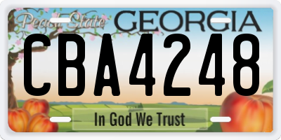 GA license plate CBA4248