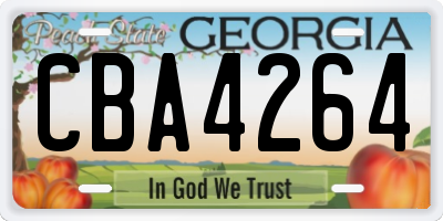 GA license plate CBA4264