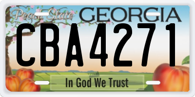 GA license plate CBA4271