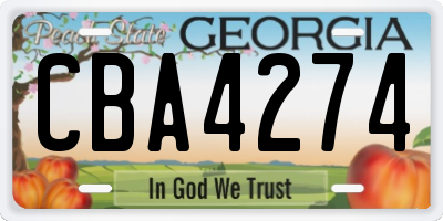 GA license plate CBA4274