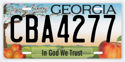 GA license plate CBA4277