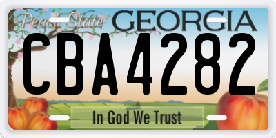 GA license plate CBA4282