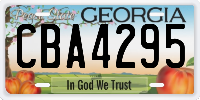 GA license plate CBA4295