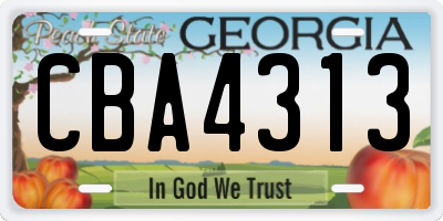 GA license plate CBA4313