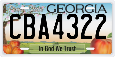 GA license plate CBA4322