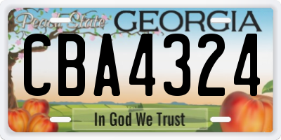 GA license plate CBA4324