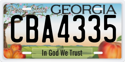 GA license plate CBA4335