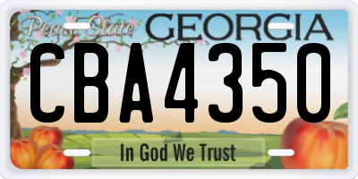 GA license plate CBA4350