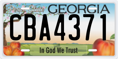 GA license plate CBA4371