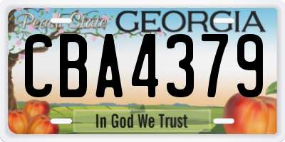 GA license plate CBA4379