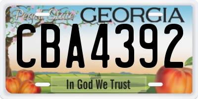 GA license plate CBA4392