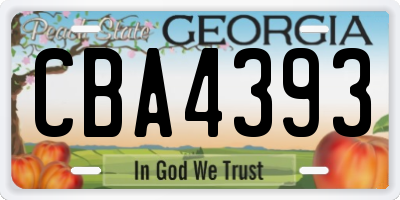 GA license plate CBA4393