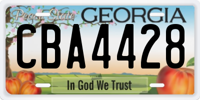 GA license plate CBA4428
