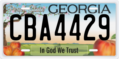 GA license plate CBA4429